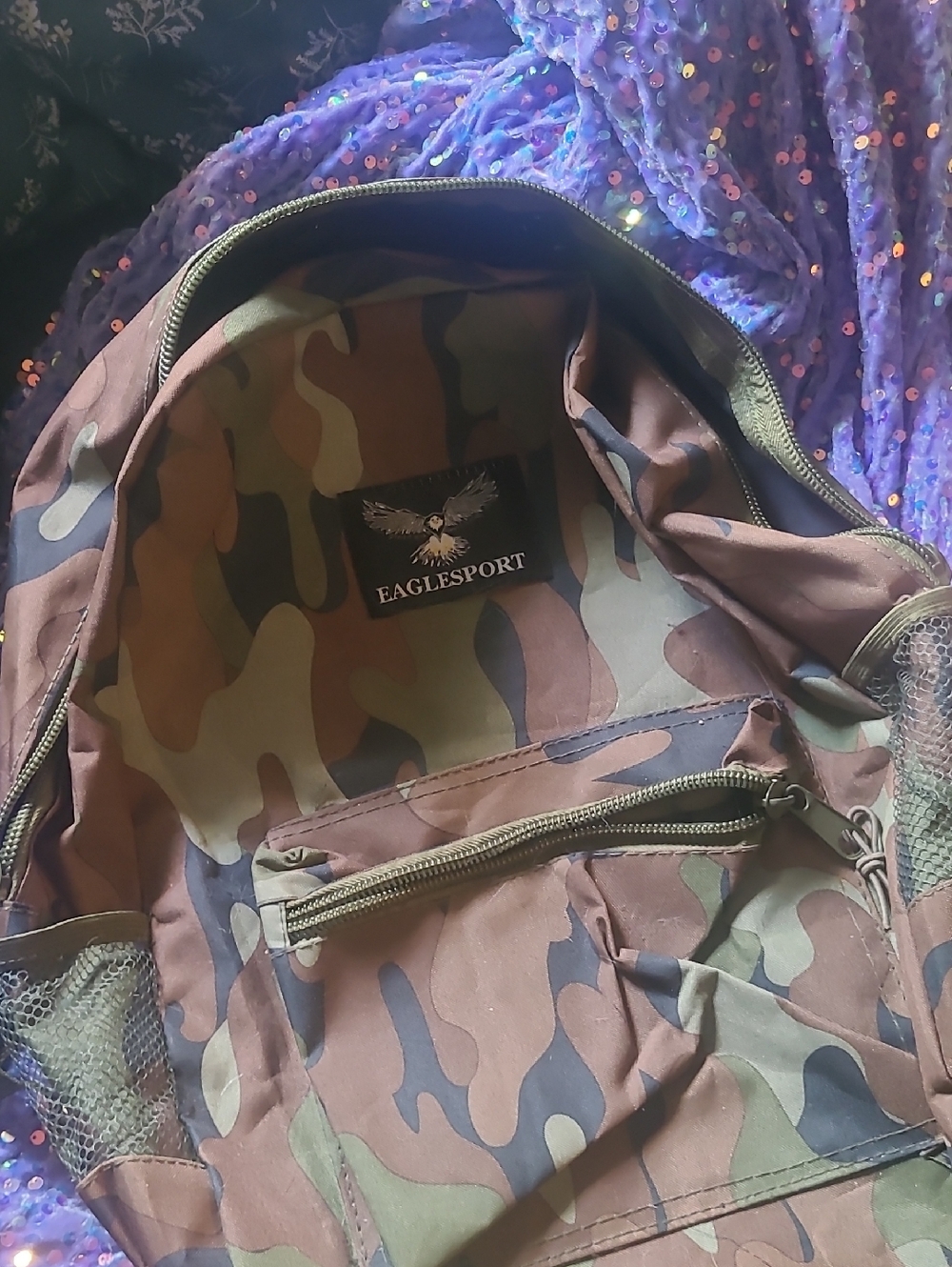 Eaglesport Camouflage Backpack - Green/Brown Camo